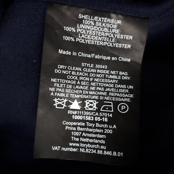 Tory Burch Navy Blue Green and White Silk Blouse - Picture 13 of 14